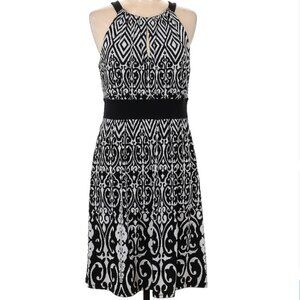 Women's Size Small White House Black Market Halter Neck Keyhole A-Line Dress
